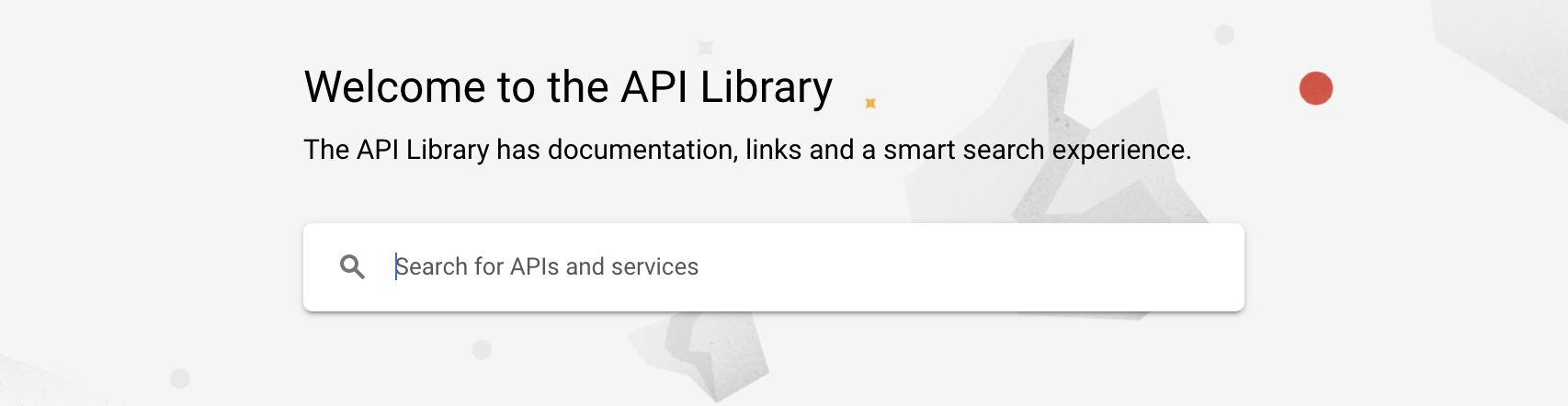 Google Cloud Console search for APIs and services
